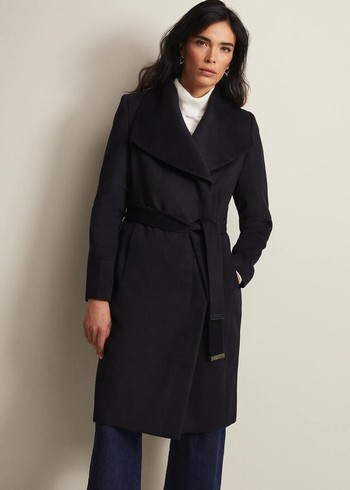 Phase Eight Nicci Wool Smart Coats Navy USA | 9514720-HN